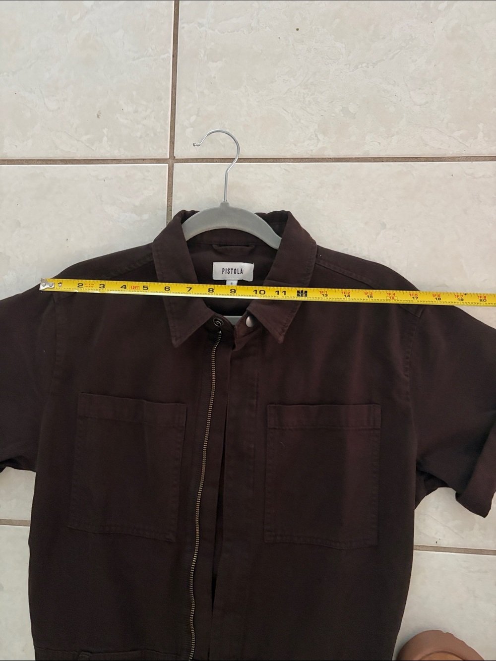 pistola Dark Brown Short-Sleeve Utility Jumpsuit - Picture 5 of 16